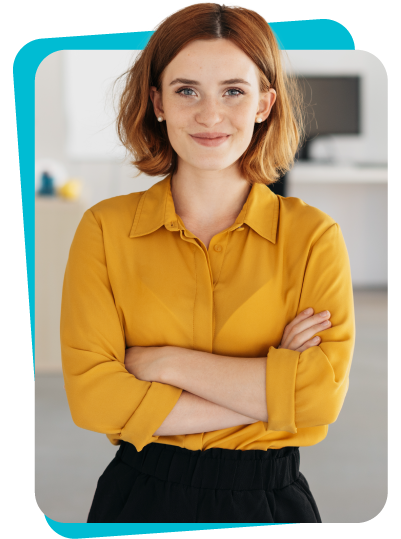 a woman smiling