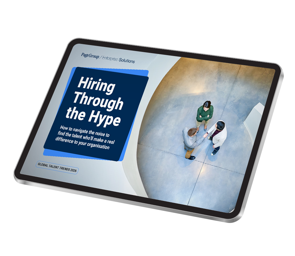 Hiring Through the Hype, a PageGroup Enterprise Solutions report on navigating talent and hiring trends (Global Talent Trends 2026).